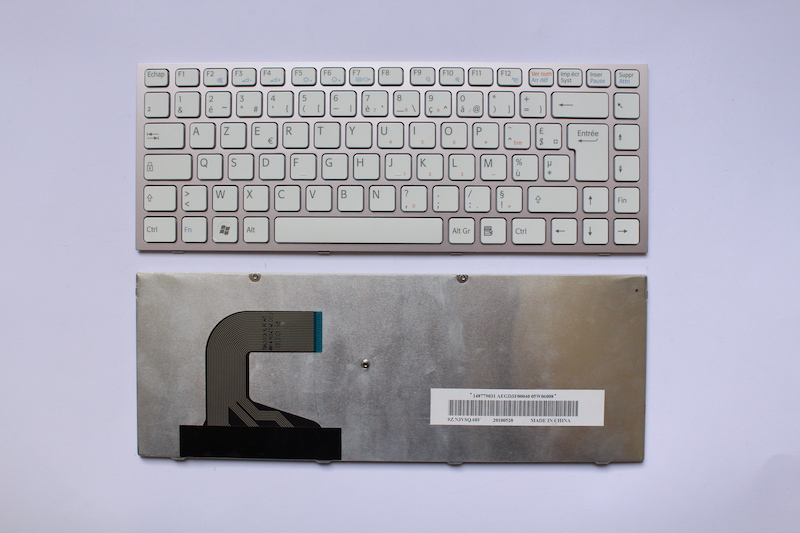 Clavier Sans Cadre Blanc Pour Sony Vaio VPC-EC (Disposition UK, Neuf)