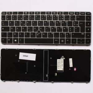 Clavier POUR PC PORTABLE HP EliteBook840-G3/745-G3/840-G4/745-G4 Cadre Argenté Avec Pointeur