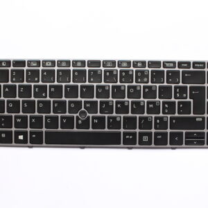 Clavier POUR PC PORTABLE HP EliteBook 840 G3 – 745 G3 – 840 G4 – 745 G4 Cadre Argenté Avec Pointeur et Rétroéclairage