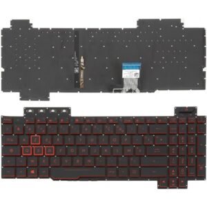 CLAVIER AZERTY POUR PC PORTABLE ASUS TUF Gaming FX 504G – FX505D – FX507 – FX504GD – FX504GE – FX504GM – FX705 – FX80 – FX505DY – FX505DT – FX505DU BLACK RED SIDE With backlit