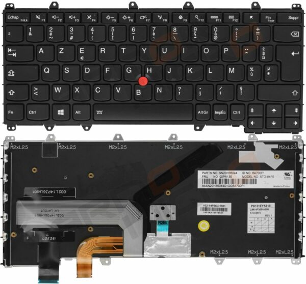 CLAVIER POUR PC PORTABLE LENOVO THINKPAD YOGA 260 - YOGA 370 WITH TRACKPOINT WITH BACKLIGHT AND BLACK FRAME