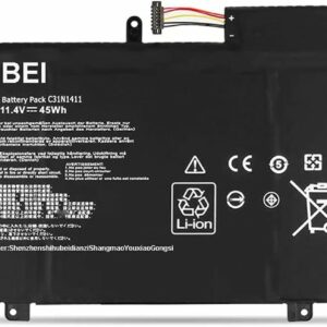 Batterie Interne Pour Pc Portable ASUS ZenBook UX305CA-FB055T FC147T EHM1 UHM4T M3-6Y30 U305F U305FA U305L U305UA UX305C UX305F UX305FA-USM1  11.4V – 45Wh  – C31N1411 –