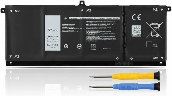 Batterie Interne Pour Pc Portable  Dell Latitude 3410 3510 Inspiron 5300 5401 5408 5501 5508 5400 7405 7300 7500 2-in-1 Vostro 5300 5301 5401 5501 Series    15V  53 Wh  - H5CKD -