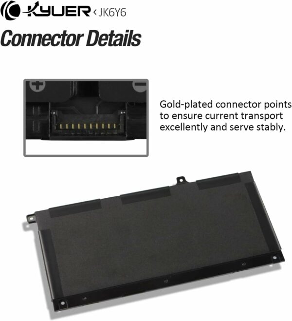 Batterie Interne Pour Pc Portable Dell Latitude 3410 3510 Vostro 5300 5401 5402 Inspiron 5300 5301 5401 5402 5408 5409 5501 5502 5505 5508 5509 5400 5406 7405 7300 7306 7500 7506 2-in-1 ( 12.5V - 40Wh) JK6Y6 – Image 3