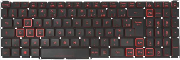 CLAVIER AZERTY POUR PC PORTABLE ACER NITRO 5 AN517-51/AN517-52/AN515-43/N17 N17PG0-K1/N715-52AN515-54 AN515-55 AN515-43 Nitro 7 AN715 51 AN715-51 WITH RED BACKLIGHT – Image 2