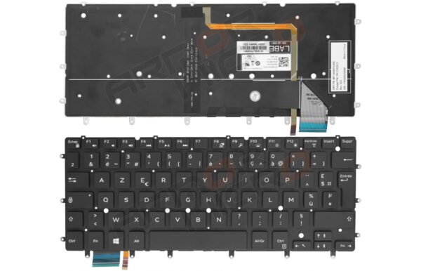 CLAVIER AZERTY POUR PC PORTABLE DELL XPS 13-9343 13-9350 13-9360 P54G002 SERIES AVEC rétro-éclairé
