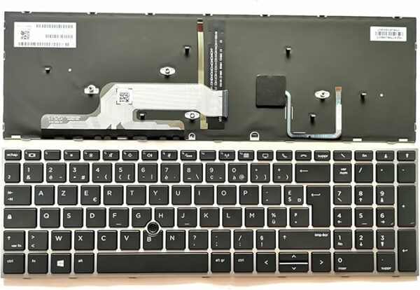 CLAVIER AZERTY POUR PC PORTABLE HP ZBOOK 15-G5 Zbook 15-G6 / Zbook 17-G5 / Zbook 17-G6 SERIES AVEC rétro-éclairé ET POINTEUR