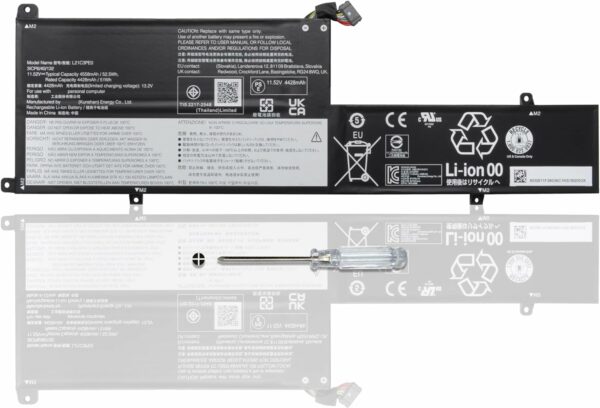 Batterie Interne Pour Pc Portable Lenovo IdeaPad Flex 5 14ALC7 14IAU7 16ALC7 16IAU7 Series 5B11F38034 5B11F38035 SB11F38037 SB11F38039 SB11F38040 (11.52V - 52.5Wh) 4558mAh L21B3PE0