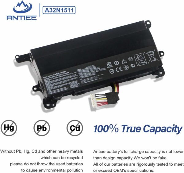 Batterie Interne Pour Pc Portable ASUS ROG G752 G752V G752VL G752VT G752VM G752VY G752VS GFX72J GFX72VT GFX72VL6700 GFX72VY6820 A32LM9H 0B110-00370000 11.25V 67Wh 6000mAh - A32N1511 - – Image 3