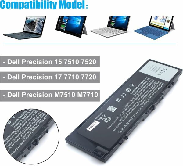 Batterie Interne Pour Pc Portable Dell Precision 15 7510 17 7710 17 M7710 Series 11.4V 91Wh - GR5D3