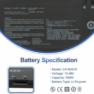 Batterie Interne Pour Pc Portable Asus ROG Strix G15 G513IC G513IH G513QC G513QE G17 G713QE G513IC-HN002T G513IH-GTX1650T G513QC-HF002T G513T G513QT G513QC G513QC 3QE-HF00 17T G713QE-HX008T 15.48V 56Wh   C41N2010