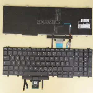 CLAVIER AZERTY POUR PC PORTABLE DELL LATITUDE 5500 / 5501 / 5510 / 5511 / PRECISION 3540 3541 3550 3551 WITH BACKLIGHT AND TRACKPOINT