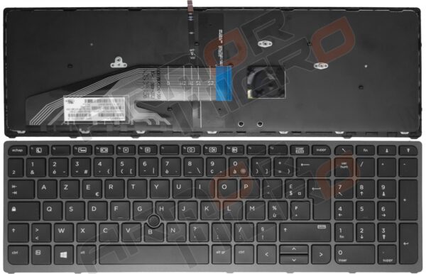 CLAVIER AZERTY POUR PC PORTABLE HP Zbook 15-G3 G4  / ZBOOK 17-G3 G4 RETRO-ECLAIRE AVEC POINTEUR