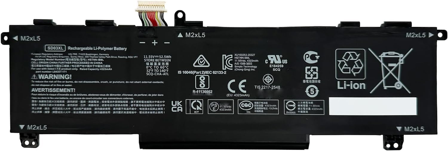 BATTERIE INTERNE POUR PC PORTABE HP Omen 15-EK0000 / Omen 15-EN0000 Series 2020 - SD03XL -11.55V 52.5Wh