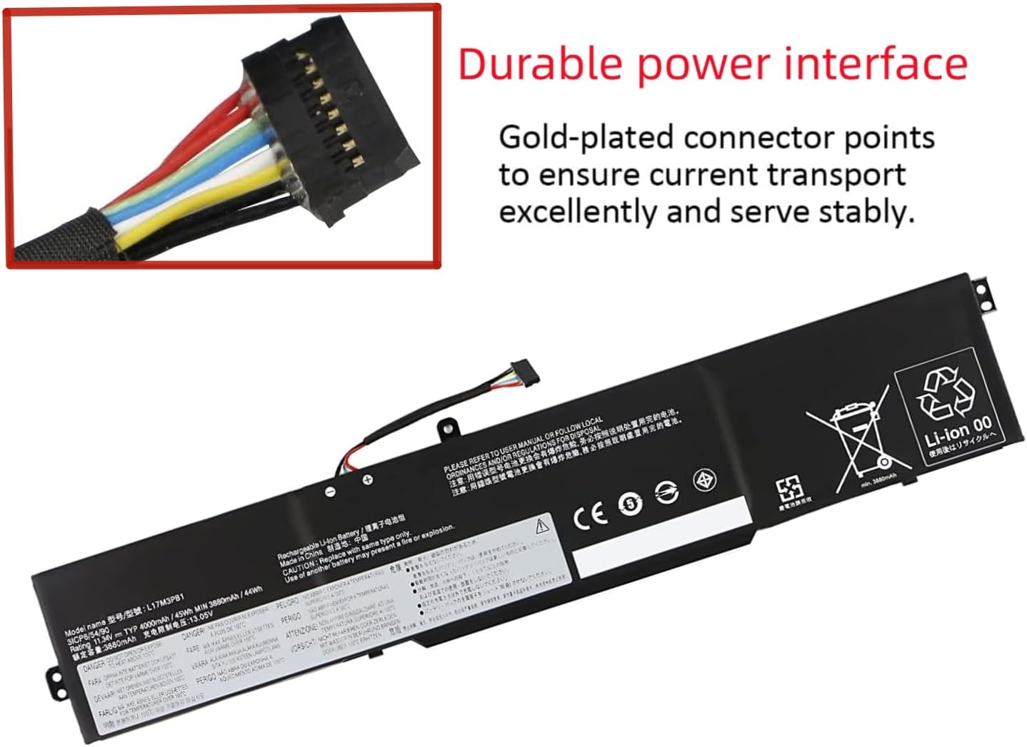 Batterie Interne pour Lenovo IdeaPad 330-15ICH 330-17ICH Series L17C3PB0 L17D3PB0 5B10Q71251 5B10Q71252 5B10Q71254 5B10W67404 5B10W67266 11.34V 45Wh
